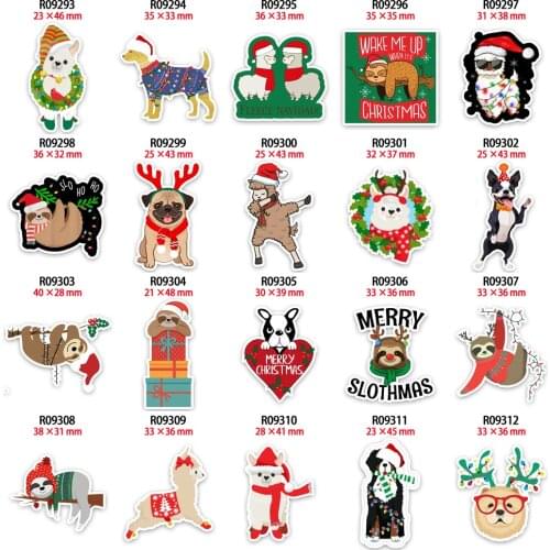 Planar Resin Printed New Cute Christmas Animal Cartoon 10pcs/lot for Hair Bows Planar Resin Crafts R0929 R0930 R0931