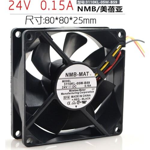 3110KL-05W-B59 24V 0.15A original 80 * 80 * 25 double ball axial fan