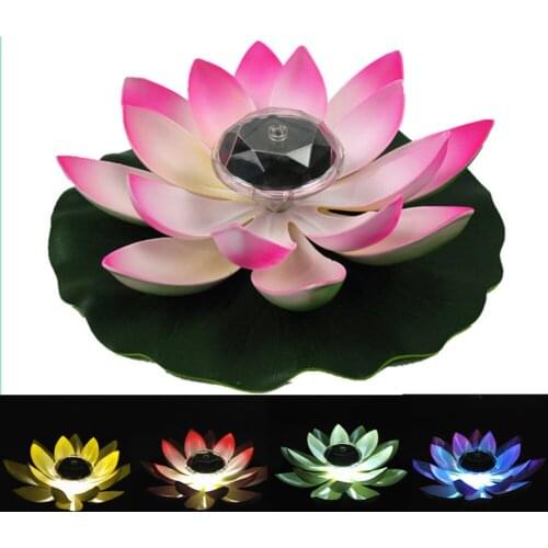 Floating Lotus Flower Solar Light RGB LED Pool Lamp Underwater Lights Pond Swimming Pool Decorative Night Lamps For Aquarium