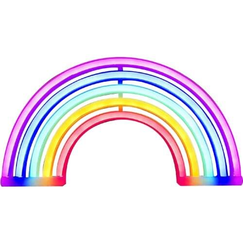 Rainbow Neon Light Wall Hanging Rainbow Night Lamp Neon Light Wall Art Sign Decor For Home Party Holiday Bar