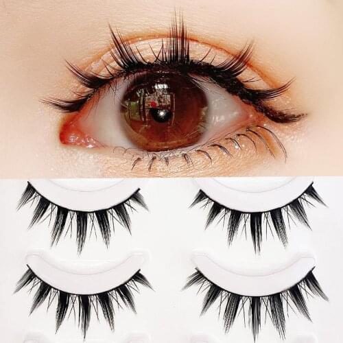 New 5 Pairs Eyelashes Cos Dance Performance Eyelash Handmade Acrylic Cross Eyelash Female Japanese 3D Natural Lashes Makeup Tool