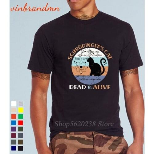 Schroedingers Cat Physics Teacher Cat Lover Gifts T-Shirt Casual Male O-neck Short Sleeve T Shirt Streetwear Camiseta Hombre