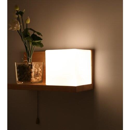 Nordic creative wood Wall Lamp living room bedroom bedside lighting lustre art Wall Decoration wall lights for home WJ20021418