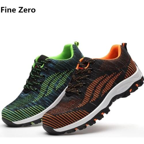 Fine Zero Men Plus size 46 Protect Industry Boots Work Safety Shoes Steel Toe Cap Anti-Smashing Puncture Proof Durable Botas
