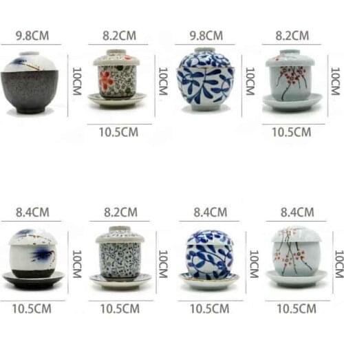 Japanese ceramic stewed steamed egg cup birds nest bowl with lid bottom tableware miso soup dessert small bowl