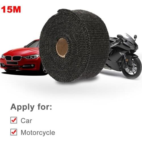 Youwinme 15m*5cm*1.5mm Car Motorcycle Insulating Cloth Exhaust Thermo Wrap Shield Protective Tan Tape Fireproof Roll