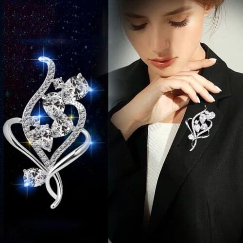 New Flower Shape Brooch Pins High Quality Copper Crystal Elegant Pins Jewelry Accessories For Women Broches