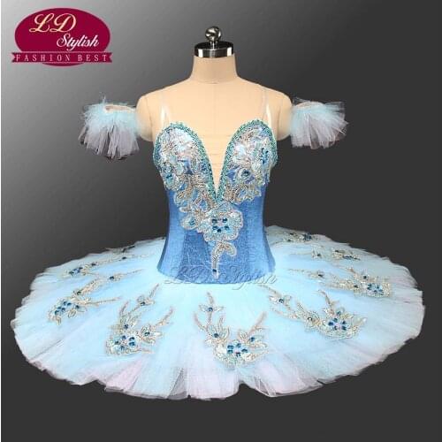 Women Blue Ballet Tutu Stage Wear Adult YAGP Classical Ballet Dance Performance Competition Costumes Girls Ballet Skirt