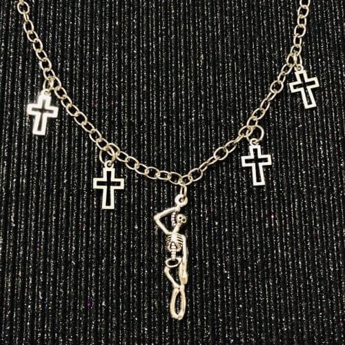 Fashion Cross Skull Pendant Choker Neck Women Jewelry Chain Necklace for Women Vintage Pendants Gothic Accessories Friends Punk