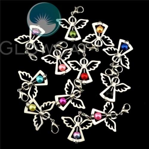 12X Charm Guardian Angel Pendant 36x28mm Dancing Angel Wings Pendants Accessories For Handmade Keychain Dangel Jewelry 22548