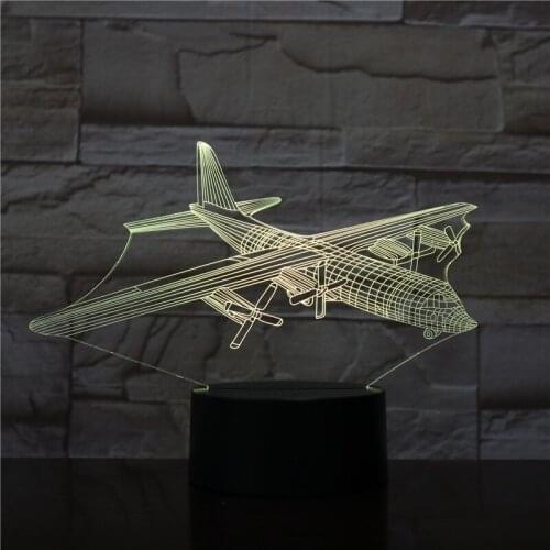 Aircraft Creative 3d Night Light Home Bedroom Decoration Usb Table Lamp Colorful Remote Touch Switch Usb Night Lamp