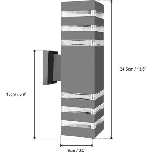 Aluminum Modern Outdoor LED Up and Down Wall Lamp E27 Socket Dual Head Garden Exterior Light Corridor Garage IP65