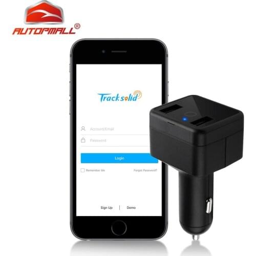Car Charger Mini GPS Tracker Car GPS Locator Voice Monitor Geo-fence Dual Charging Port SOS Alarm Real-time Tracking LBS Web APP