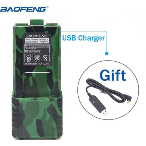 Baofeng UV-5R BL-5 3800mAh Li-ion Battery with Car Charger Cable for Baofeng UV-5R UV-5RE BF-F8HP Walkie Talkie Two Way Radio