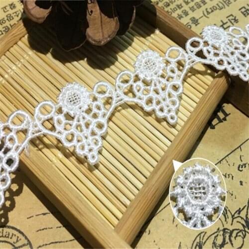 2cm width White Water Soluble appliques Diy Clothes Lace Trims Handmade Sewing lace accessories Wedding Party Dress