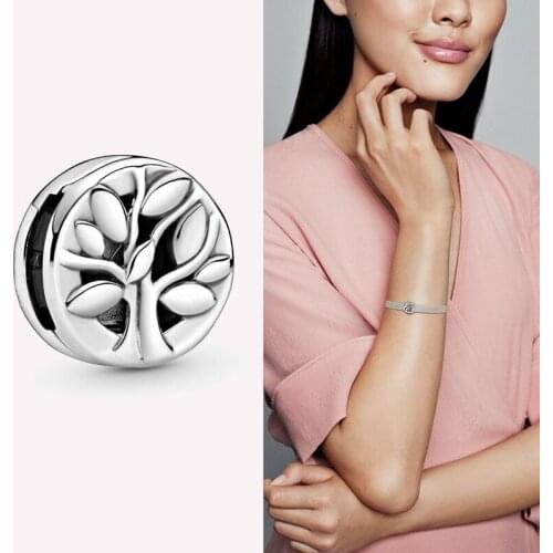 2021 New 100% 925 Sterling Silver Charms Bead Reflexion Tree of Life Clip Charm Fit Original Pandora Bracelets Women DIY Jewelry