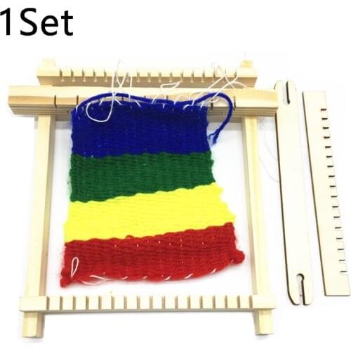 Wooden Weaving Little Loom DIY Hand Knitting Machine Kids Educational Toys Childrens Handmade Craft Yarn Weaving