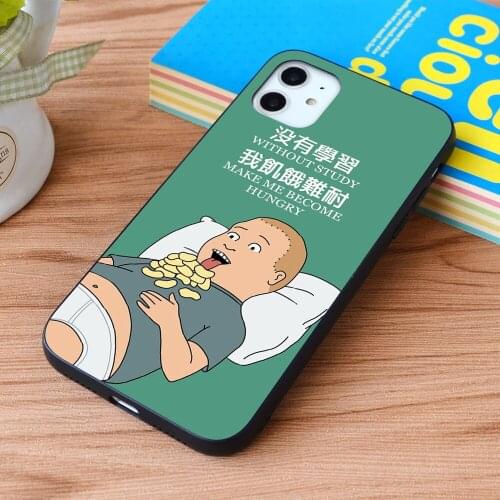 For iPhone Bobby Hill - Without study make me become hungry Soft TPU border Apple iPhone Case
