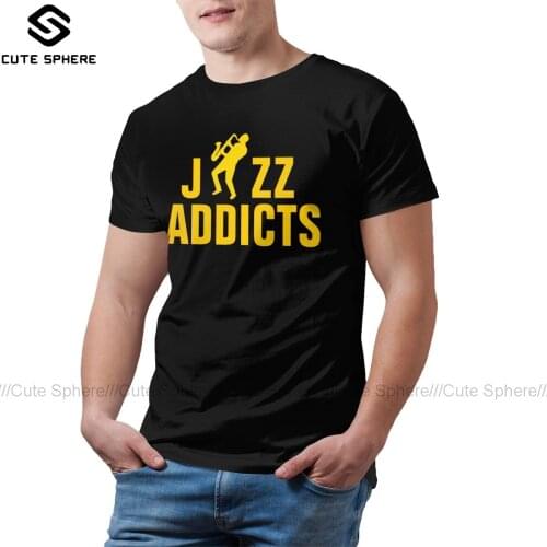 Zz Top T Shirt Jazz Addicts T-Shirt Mens Awesome Tee Shirt Print Streetwear Cotton 5x Short Sleeve Tshirt