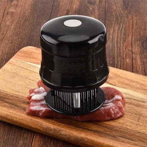 Black Professional Meat Tenderizer Needle Stainless Steel Blades Kitchen Cooking Tools Tender Meat Hammer For Beef Steak