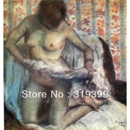 Oil Painting Reproduction on Linen Canvas,after the bath 1884 by edgar degas,Free DHL Shipping,handmade,Top Quality oil painting