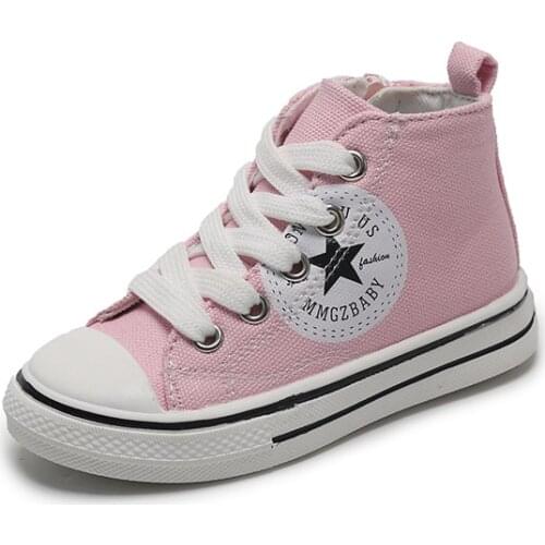 Children Casual Shoes Unisex 2021 Classic High Top Girls Canvas Shoes Student Lace up Sneakers for Boys New Toddler Shoes