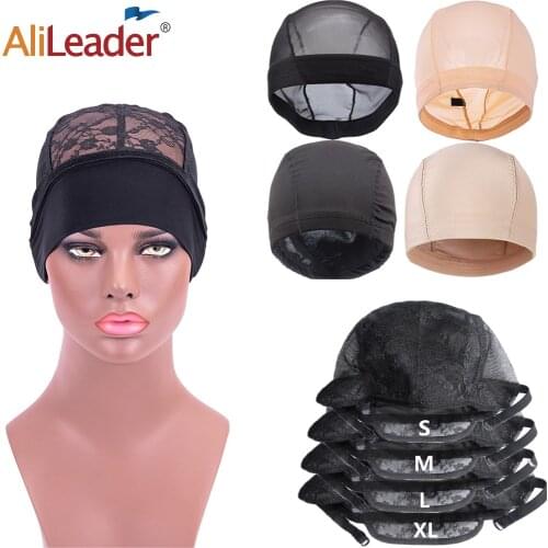 Alileader Quality Headwrap Cap For Making Wigs Dome Cap Mesh Cap Headband Cap With Adjustable Elastic Grip Cheap Wig Net