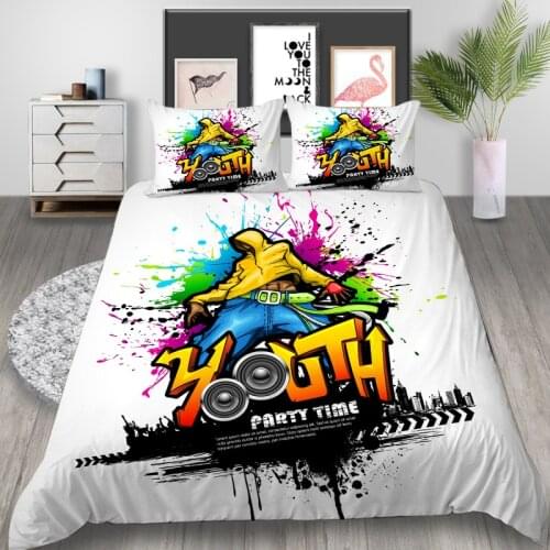 Thumbedding Rock Style Bedding Set King Size Passionate Duvet Cover White Queen Twin Full Single Double Unique Design Bed Set