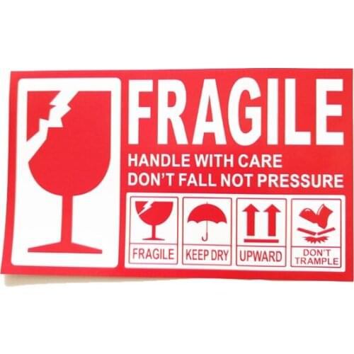 90*50mm box shipping warning label fragile products sticker handle with care box sticker
