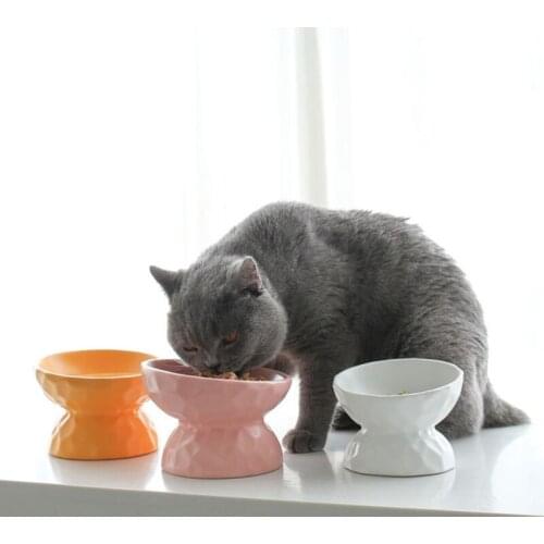 Pet Food Bowl Food Grade Ceramic Water/Feeding Bowl for Cats/Dogs Durable Stand-up Non-slip Pet Bowls