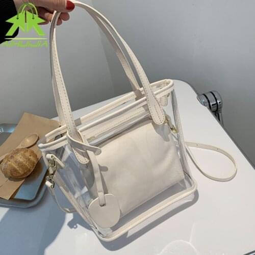 Fashion Womens All-match Clear Transparent Shoulder Bags Luxury Designer Messenger Bag 2021 Summer New Portable Son-mother Bag