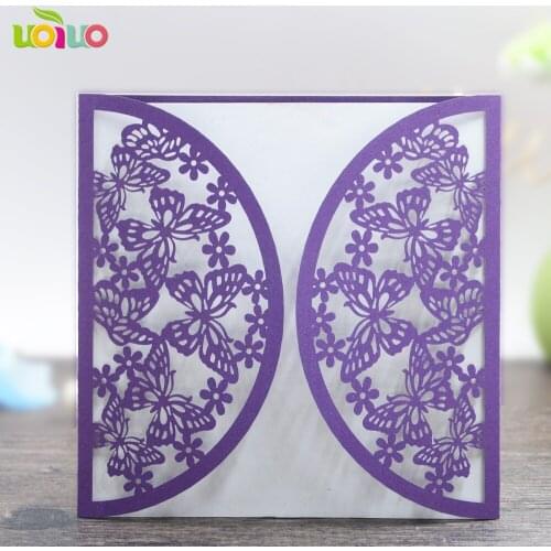 Fashionable wedding invitation cards,laser cut butterfly wedding invitation cards