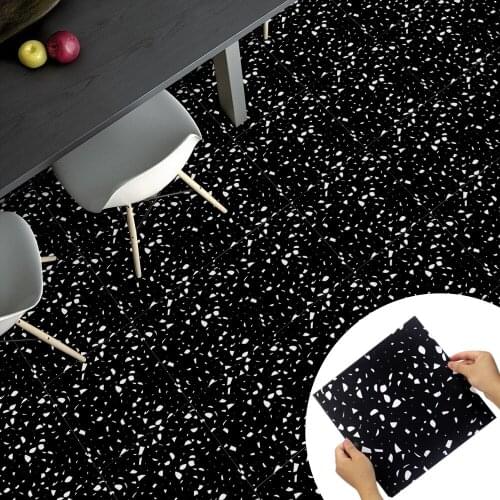 Terrazzo Simple Design Home Floor Stickers Waterproof Tiles Vinyl Non Slip Self Adhesive Floor Tiles For Bathroom Toilet Decor