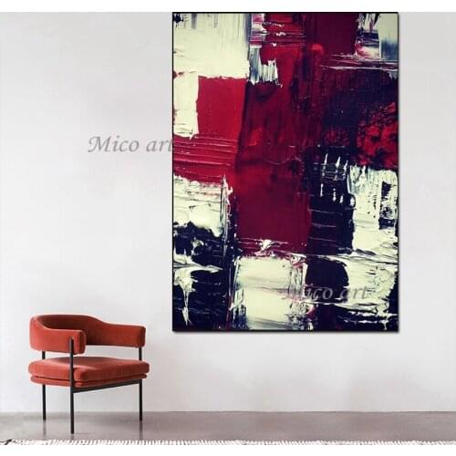 100% Handpainted New Arrival Wine Red Texture Design Oil Paintings The Composition Is Clever Pictures Artwork For Room Decor