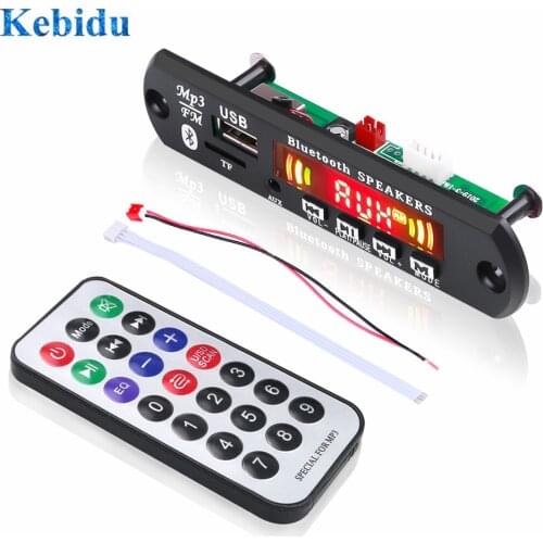 KEBIDU 5V 12V Color Screen MP3 Decoder Board WMA WAV FLAC APE Bluetooth Mp3 Player USB TF FM Radio Module with Call Recording