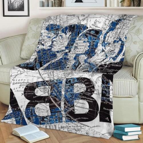 ABBA Stockholm Map 3D Print Plush Blanket Throw On Sofa Home Decor Soft Warmth Washable Nap Blanket Dropshipping