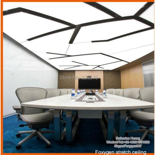 5 Meters width interior ceilings solutions with white translucent transparent illumination pvc stretched ceiling