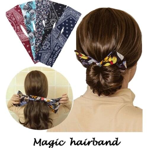 Summer Feeon Deft Bun Hair Styling Headband Hair Twist French Stylish Hair Bun Vintage Party Hair Styling Buns for Women Yoga