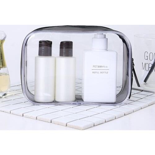 Waterproof Transparent PVC Bath Cosmetic Bag Women Make Up Case Travel Zipper Makeup Beauty Wash Organizer Toiletry Storage Kit