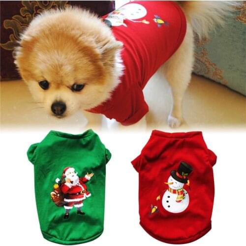 Christmas Pet Vest Warm Dog Clothing Cotton T-shirt Puppy Costume Small Dog Clothes Cat Clothes Poodle Apparel Dog Accessories