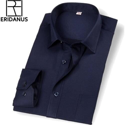 2016 New Long-sleeved Shirt Spring Breathable Fashion Simple Design Slim Fitness Pure Color Occupational Dress Shirts S-4XL M034