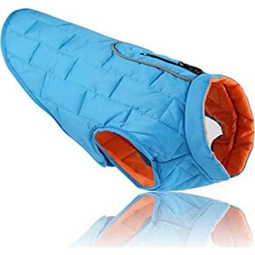 Warm Winter Dog Jacket Reversible Waterproof Dog Coat for Cold Weather Water-Resistant Pet Vest with Reflective Trim Dog Clothes