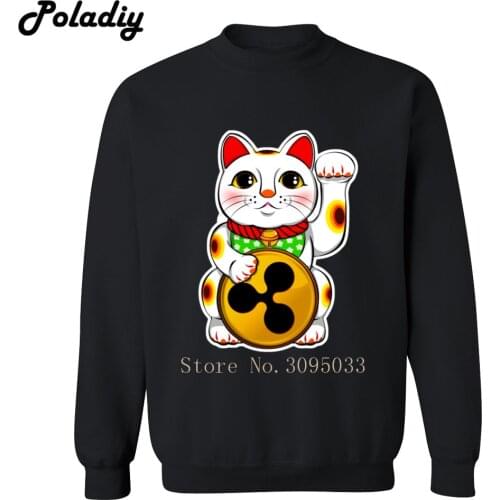 XRP Lucky Maneki Neko XRP Ripple sweatshirt cryptocurrency warm men Hoody men fashion cool o-neck sweatshirts Hoodies