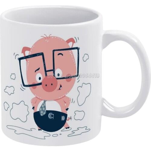 I'm Cute! Coffee Mugs 330ml Creative Travel Mug and Cup Office Drinkware Mugs Tazza Cute Baby Pig For Babies Pink Sweet Animal C