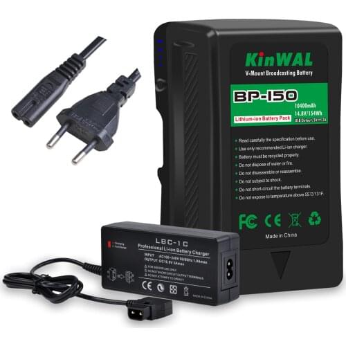 154Wh 14.8v BP-150 BP-95 V Mount Li-ion Battery D-Tap Charger for Sony Camera BP Battery LED Photography Light Video Camcorder