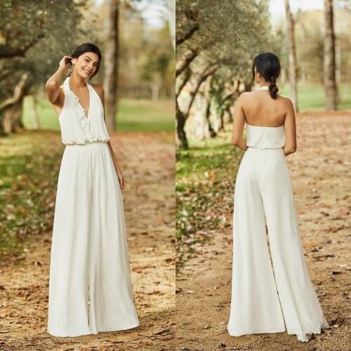Wedding Dress White For Women Romantic V-neck Satin And Chiffon Appliques Long Sweep Train Slit Bridal Gowns Vestido De Noiva
