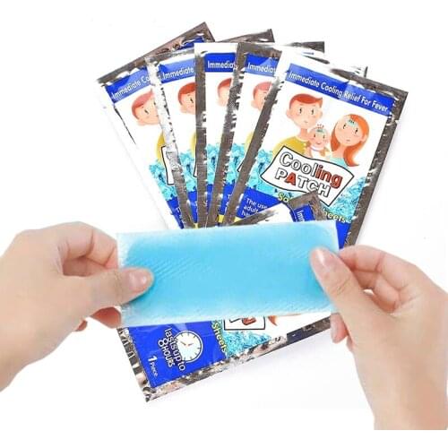 10bags Cooling Patches Baby Fever Down Medical Plaster Lower Temperature Ice Gel Polymer Hydrogel Migraine Headache Pad
