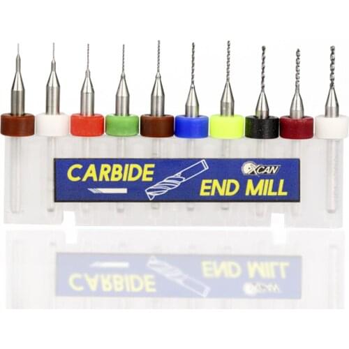 10pcs 0.1mm-1.0mm carbide micro pcb drills print circuit board mini cnc drill set pcb drills