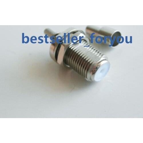 10X F Female Nut Bulkhead Window Straight Crimp RG174 RG316 RG179 RF Connector