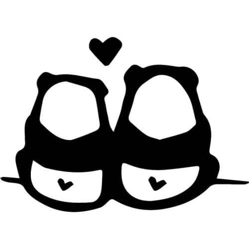 17.8*12.5CM Fashion Panda Love Couples Vinyl Car Sticker Car Styling Reflective Car Body Decal Black/Silver C9-1497